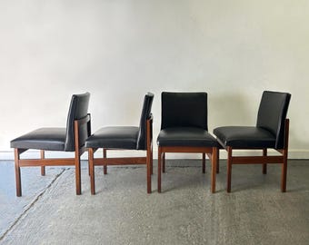 Set van 4 massief teakhouten eetkamerstoelen uit de jaren 60, ontworpen door Peter Hayward voor Vanson.