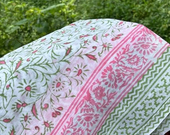 Handmade Floral Block Print Cotton Scarf, Jaipuri Sarong Pareo