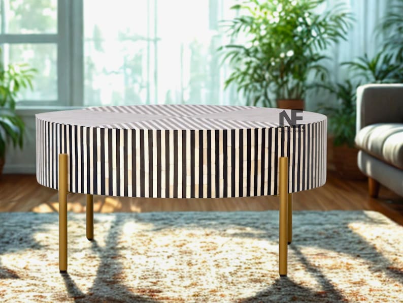 NiktanExport97 Bone Inlay Coffee Table - Thumbnail 2