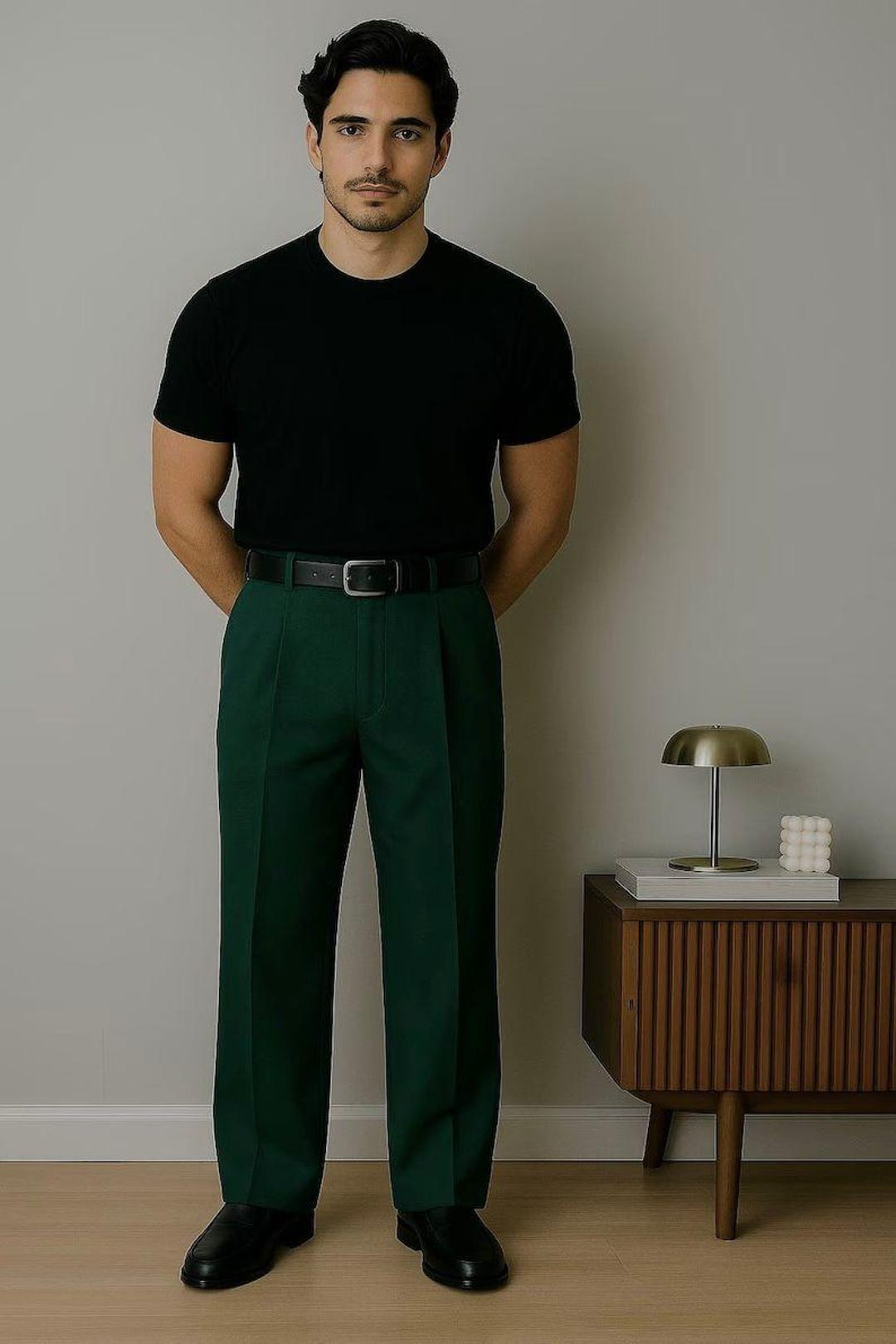 Green Baggy Wide-leg Trousers: Retro 70s Style Dress Pants - Etsy