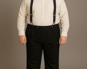 slim fit dress slacks Black Seersucker Pants – StudioSuits main image 0