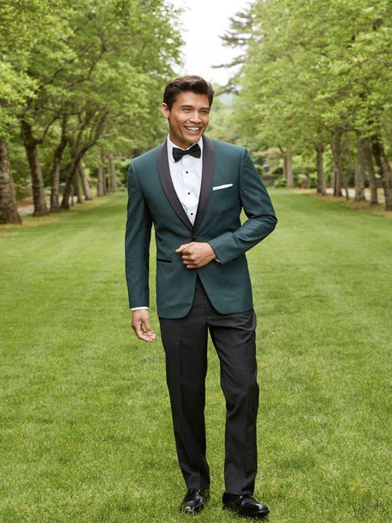 Green Tuxedo: Black Shawl Lapel, Modern Wedding Suit - Etsy Israel
