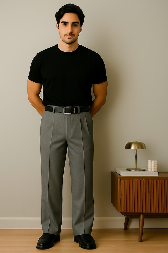 mens silver grey dress pants Men Pleated red short bridesmaid dresses