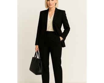 Women’s Black Tailored Suit | Professional Two-Piece Business Suit