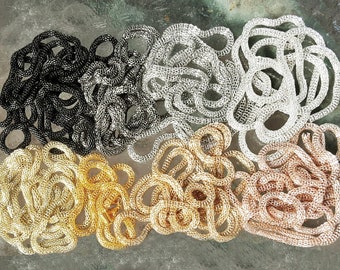 3mm Mesh Chain by the Foot in Black, Gun metal, Silver, Dark silver, Gold, Rose Gold, Pale Rose Gold, Lemony Gold