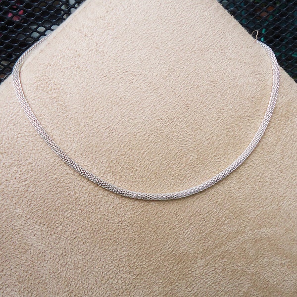 SIlver--3mm Mesh chain necklace BUY 4 GET 1 FREE for European charms and beads three sizes