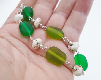 Green Treat Sea Glass bracelet