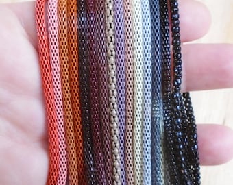 3mm Mesh Chain Necklace Orange Brown Grey Black BUY 4 GET 1 FREE~Hollow Snake Chain fits European Charms and Beads Choice of Color and Size