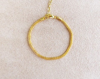 GOLD Add a Bead 3mm Mesh Bracelet for European Charms BUY 3 get 1 FREE!