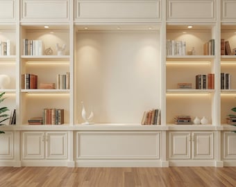12 Luxury Bookshelf Virtual Backgrounds for Zoom & Teams | Professional Office Background Bundle | Executive Library Backdrop | Digital File