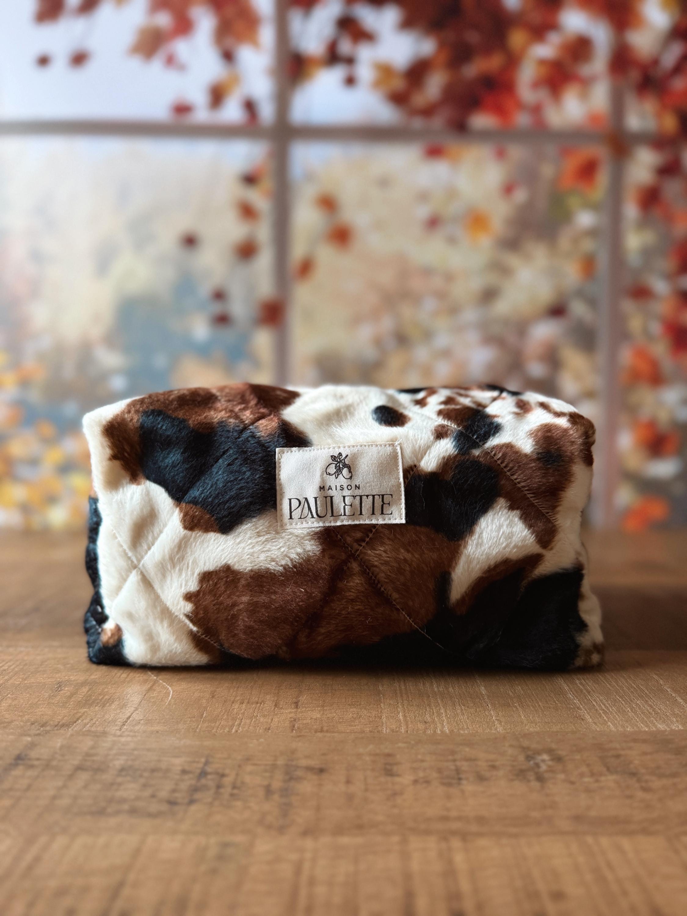 Petit sac en peau de vache, noir | La boutique médiévale