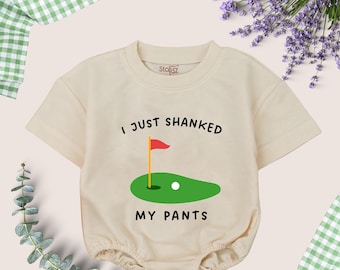 I Just Shanked My Pants Baby Romper, Funny Golf Baby Bodysuit, Golf Theme Infant Outfit, Natural Bodysuit, Cute Golf Baby Gift