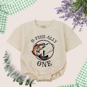 O-Fish-Ally One Bubble Romper, Little Fishing Romper, Crawl Walk Fish, Fishing Birthday Baby Bodysuit, The Big One Baby Clothes