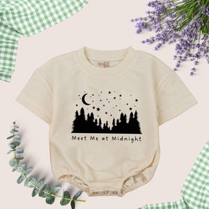 Meet Me at Midnight Baby Romper, Funny Newborn Gift, Funny Baby Romper, Newborn Baby Baby Romper, Bodysuit, Baby Clothing, New Baby Gift