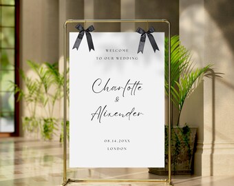 Classic Minimal Welcome Sign | Simple Wedding poster | Printable Neutral Basic Banner Template | Digital Download