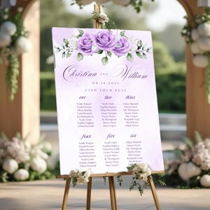 Modern Nikkah Guests Seating Plan Template, floral Seating Chart, Templett, Editable Instant Digital Download, Wedding Seating Chart, NI04