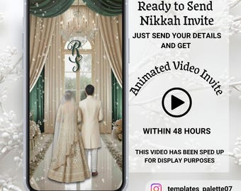 Pakistani wedding Whatsapp video invitation | muslim wedding invite | digital Nikkah barat shaadi