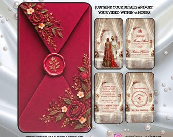 Animated Nikkah Invitation video | Muslim wedding video invite | Barat | Editable Template|  Pakistani wedding card | Digital Download