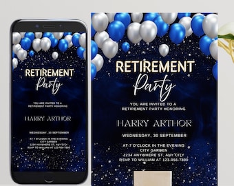 Modern Retirement Party Invitation Template (Digital Download)
