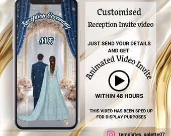 Personalized Indian Wedding Video Invitation, Luxury Digital Save the Date, Digital Hindu & Sikh Wedding Invite WhatsApp card