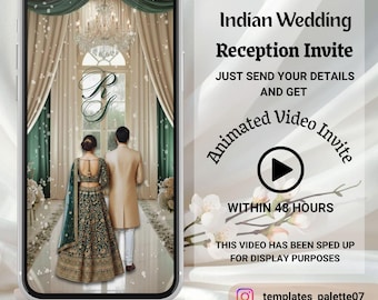South Asian save the date invitation video | desi wedding reception ceremony invite | digital invitation