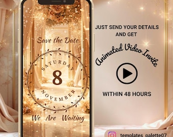 Islamic Wedding Video Invitation, Animated Muslim E-Invite (Digital Download)