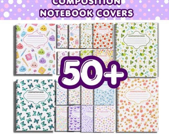 Composition Notebook Cover for girls, Notebook Designs, Back to School Printable, instant download Digital Download school supplies