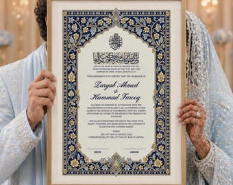 DIY Islamic Wedding Certificate | Muslim Marriage Contract | Nikkah Certificate Template | Print, Paint, Decorate your Nikah Nama