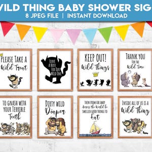 Wild One Baby Shower Signs | Where the Wild Things Are Printable Decor Signs | Birthday Printable Sign  Set | Instant Download | Set NO.2