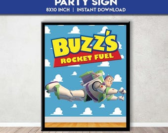 Toy Story Buzz rocket fuel | Toy Story Birthday Party Table Sign | Party Poster | Drinks Juice Water label Station Sign | Instant Download