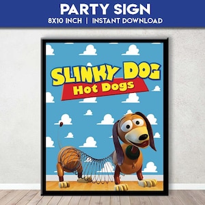 Toy Story Slinky Dog Hot Dogs Party Sign | Toy Story Birthday Party Table Sign | Party Poster | Activity Station Sign | Instant Download