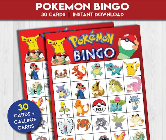 pokemon bingo cards made my day card Printable Pokemon Bingo Game Digital