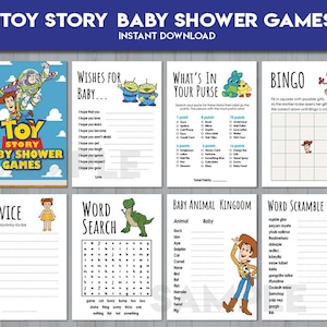 Spielzeug-Baby-Dusche-Spiele-Set | Der Preis ist richtig Guess Who Games Bundle | Toy Story Spaß Druckbare Aktivitäten druckbares Spiel | Sofort Download