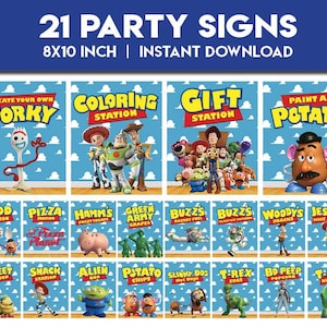 Toy party signs | Toy Story Birthday Party Table Sign | TOY Story Printable party poster | food and activity Station sign | Instant Download