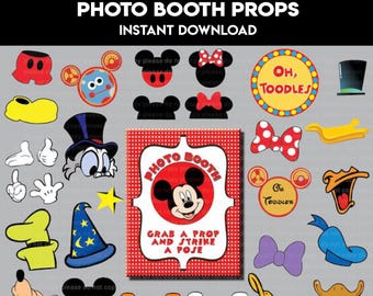 Rekwizyty do fotobudki na imprezę z Myszką Miki | Rekwizyty urodzinowe do Minnie Clubhouse | Dekoracje urodzinowe do fotobudki z Myszką Miki | Natychmiastowe pobranie