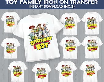 TOY Birthday Iron On Transfer | Toy Story T shirt iron on | Woody Buzz Toy Birthday  | Cake Topper birthday boy shirt | instant download