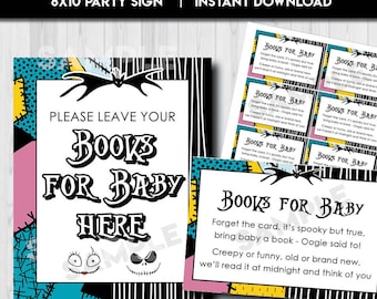 Alptraum Halloween Weihnachten Baby Shower Zeichen bündeln | Bücher für Baby | Skelett druckbare POSTER ABC | sofort download