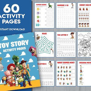 Toy activity pages | Preschool Activity Set Bundle | TOY Story Printable school Activities for kids | Coloring Education | Instant Download
