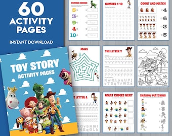 Pages d'activités de jouets | Ensemble d'activités préscolaires | TOY Story Activités scolaires à imprimer pour les enfants | Éducation à colorier | Téléchargement instantané