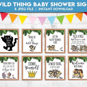 Where the Wild Things Are Printable Decor Signs | Wild One Baby Shower Signs | Birthday Printable Sign  Set | Instant Download | Set NO.3