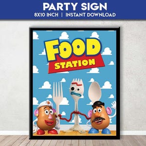 Toy Story Food Station | Toy Story Birthday Party Table Sign | Pizza Planet party Party Poster | Activity Station Sign | Instant Download
