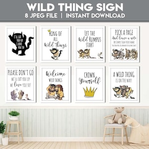 Wild One posters | Where the Wild Things Are Signs | Baby Shower Decorations Birthday Printable Set | Birthday Sign Set | Instant Download