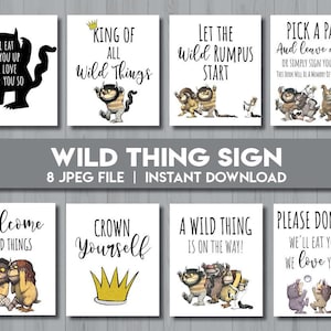 Wild One posters | Where the Wild Things Are Signs | Baby Shower Decorations Birthday Printable Set | Birthday Sign Set | Instant Download