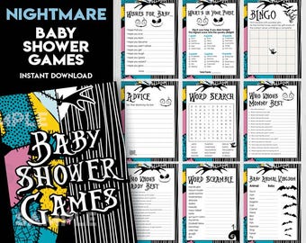 Nightmare Halloween Christmas Baby Shower Games set bundle | The Price is Right Games Bundle | Printable Activities NBC | instant download