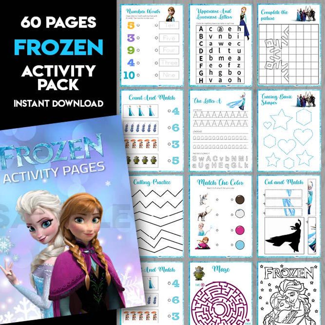 Frozen Princess Activity Pages | Preschool Set Bundle | Alphabet ...