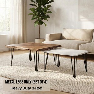 Set di 4 gambe a forcina (3 aste), resistenti per tavolino o panca