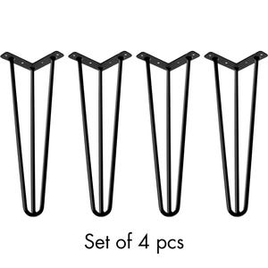 Black Steel Hairpin Legs, Set of 4, DIY Furniture