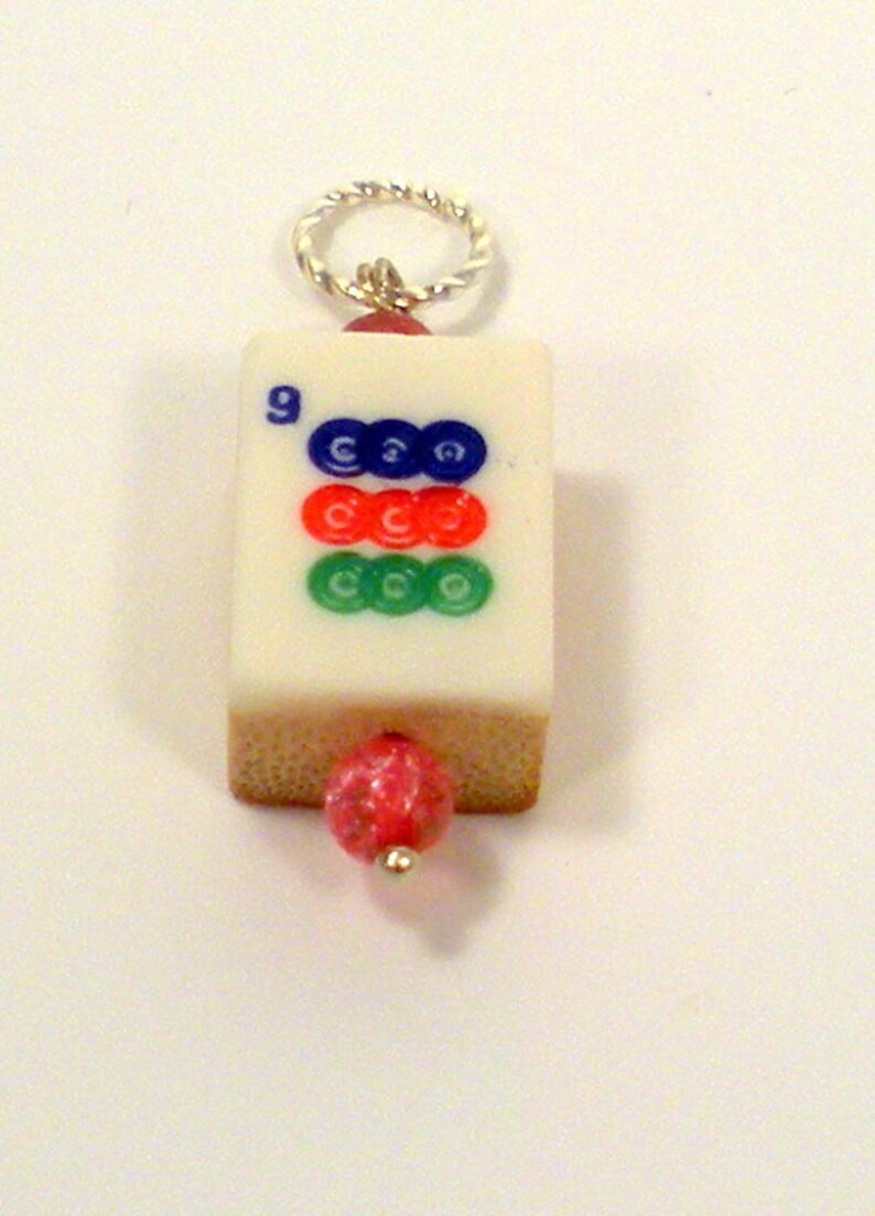 Mah Jong Pendant Mahjong Necklace Bamboo And Bone Image 0