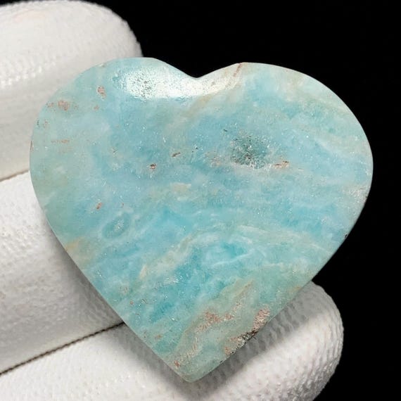 Caribbean Calcite, Heart Cabochon, 33x34x5 MM, 49 CTS,Beautiful Cabochon,#413