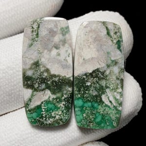 Utah Variscite Pair , Cushion Cabochon, 28x13x4 MM, 27 CTS, Beautiful Cabochon,#A-016